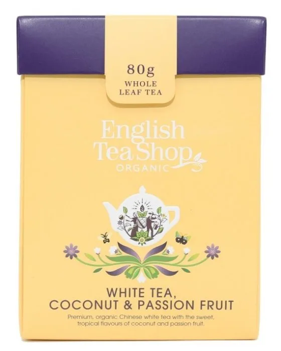 Белый чай English Tea Shop с кокосом и маракуйей, листовой, 80 г