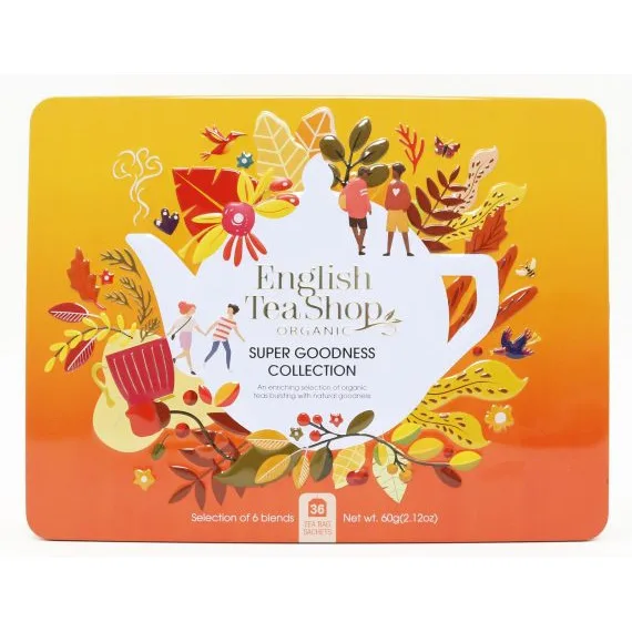 Чай English Tea Shop Super Goodness Collection, набор 36 пакетиков в жестяной банке