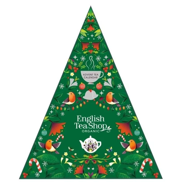 Адвент-календарь English Tea Shop Зелёная Ёлка с чаем, 25 пирамидок по 2 г