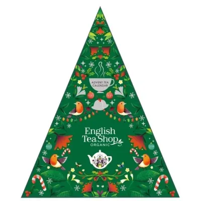 Адвент-календарь English Tea Shop Зелёная Ёлка с чаем, 25 пирамидок по 2 г
