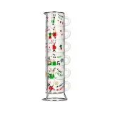 Набор фарфоровых чашек Bialetti Italia на подставке — 6 шт — фото 1