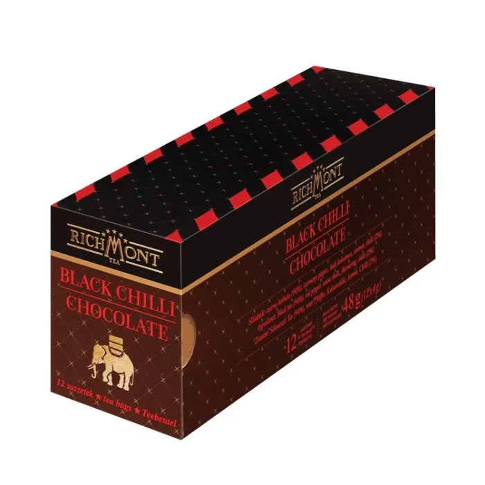 Чёрный чай Richmont Black Chilli Chocolate в пакетиках 12х4 г