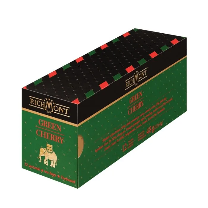 Зелёный чай Richmont Green Cherry фруктовый в пакетиках 12х4 г