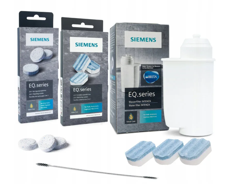 Набор для обслуживания кофемашины Siemens TZ80004A (фильтр, таблетки, щётка)