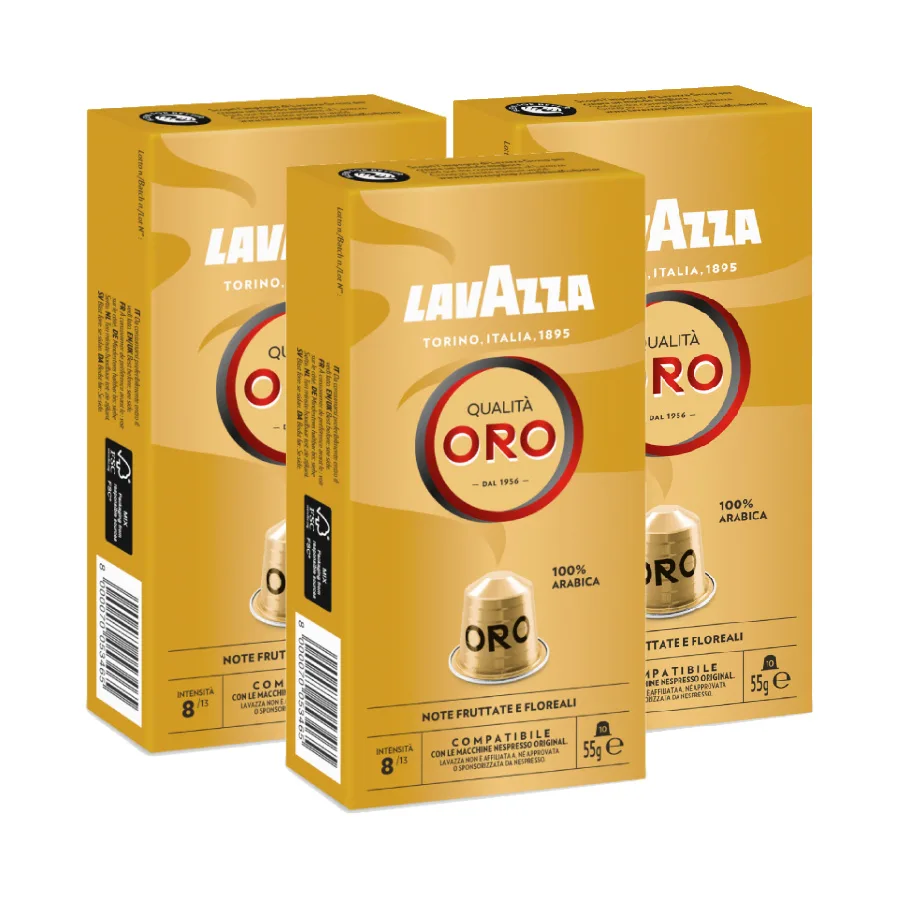 Кофе в капсулах Lavazza Qualita Oro для Nespresso, набор 3х10 шт.