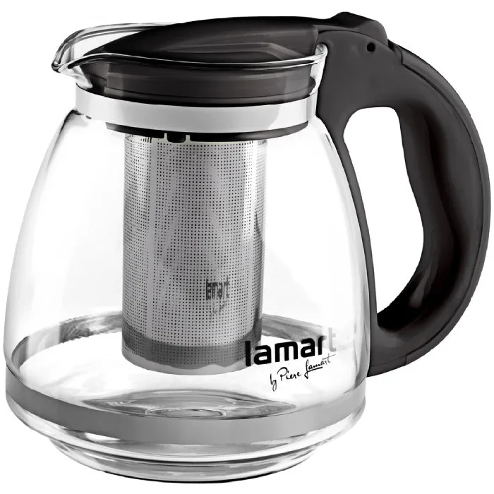 Заварочный чайник Lamart Verre 1,5 л, черный