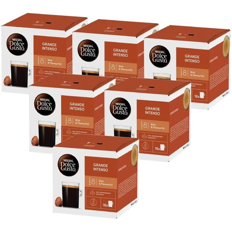 Кофе в капсулах Nescafe Dolce Gusto Grande Intenso, набор 6х16 капсул