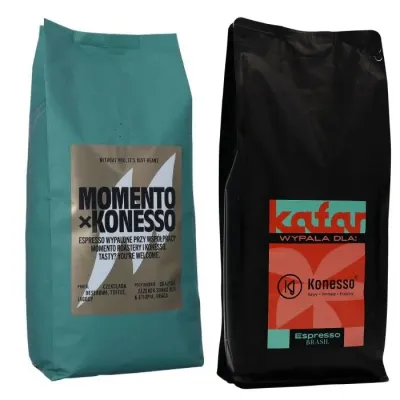 Набор кофе в зернах Kafar Espresso Brasil 1кг + Momento Konesso Blend 1кг
