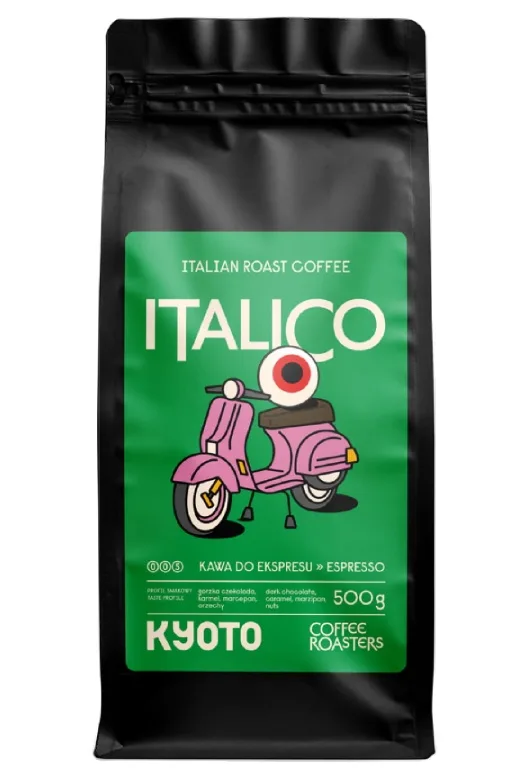 Кофе в зёрнах KYOTO Italico, купаж арабики и робусты, 1 кг