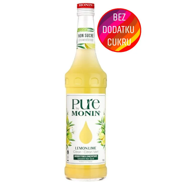 Сироп без сахара MONIN Pure лимон и лайм 0,7 л