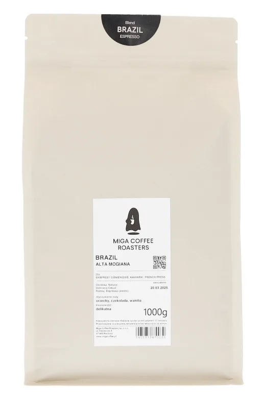 Кофе в зернах Miga Brazil Espresso, бразильская арабика спешелти, 1 кг