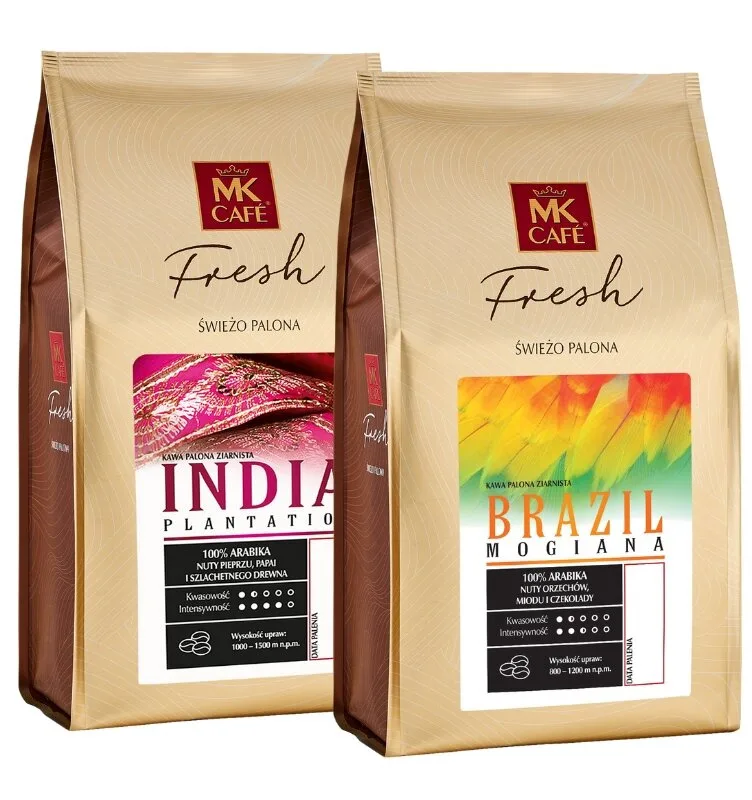 Набор кофе в зёрнах MK Fresh India Plantation 1 кг + Brazil Mogiana 1 кг