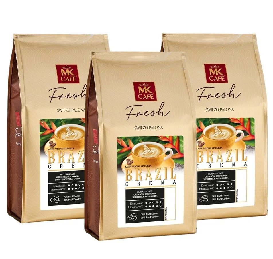 Кофе в зёрнах MK Fresh Brazil Crema, набор 3х1 кг