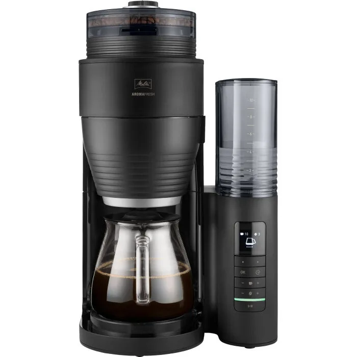 Кофеварка переливная Melitta AromaFresh PRO II 1030-01 со встроенной кофемолкой, черная матовая
