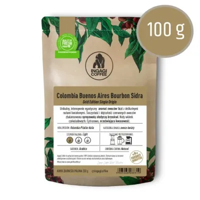 Кофе в зёрнах Ingagi Coffee Колумбия Буэнос-Айрес Бурбон Сидра под фильтр 100 г