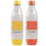Бутылки для газирования SodaStream Fuse WaterPomelo 2x1 л - желтая и коралловая — фото 1