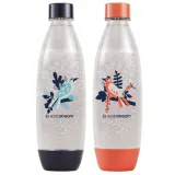 Бутылки для газирования SodaStream Fuse Free Birds 2x1 л - синяя и коралловая — фото 1