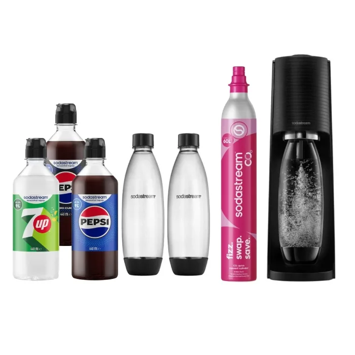 Сифон для газирования воды SodaStream Terra черный с двумя бутылками