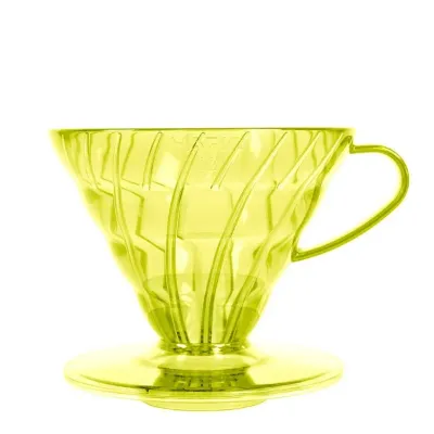 Пластиковый дриппер Hario V60-02 желтый Sunflower Yellow
