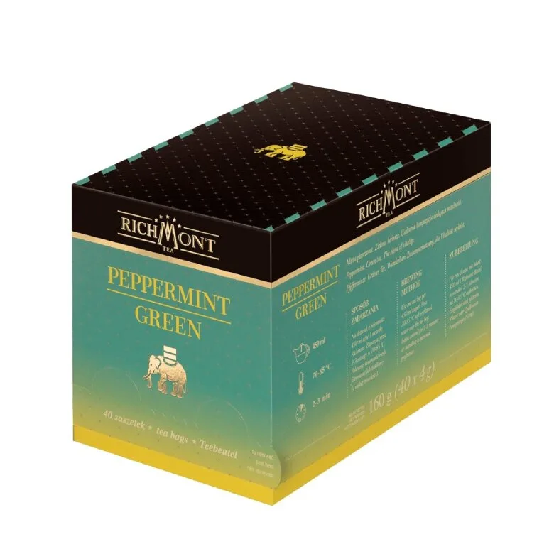 Зеленый чай Richmont Peppermint Green с мятой, 40 пакетиков