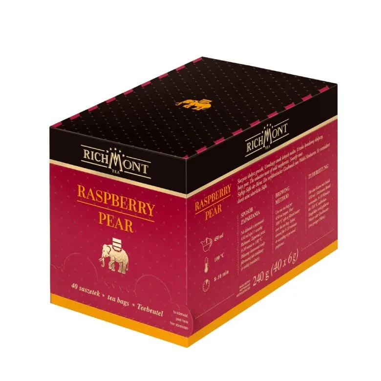 Фруктовый чай Richmont Raspberry Pear яблоко и малина, 40 пакетиков
