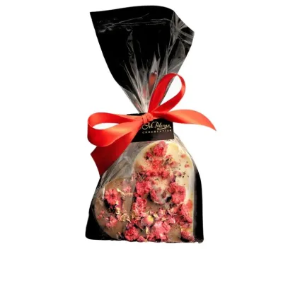 Шоколадное сердце с лепестками розы и малиной M.Pelczar Chocolatier, 90 г