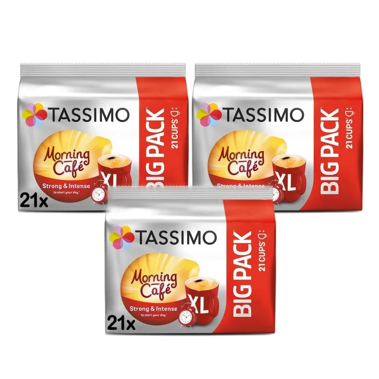 Набор капсул Tassimo Morning Cafe Strong & Intense XL, 3х21 шт.