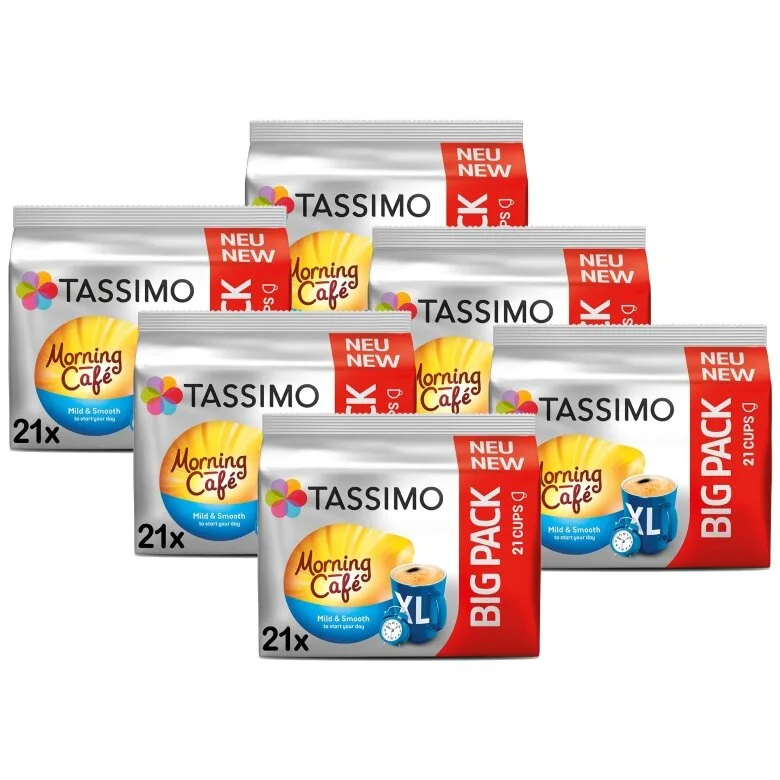 Набор капсул Tassimo Morning Cafe Mild & Smooth XL, 6х21 шт.