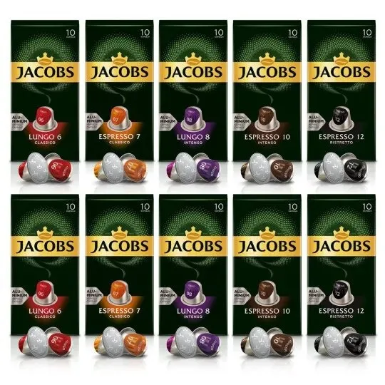 Набор капсул для Nespresso Jacobs, 100 шт. (5 видов)