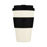 Термокружка Ecoffee Cup Solid Colours Black Nature 400 мл - Белый с черной отделкой — фото 1
