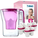Кувшин фильтр для воды BWT Vida 2.6 л розовый с 3 картриджами Mg2+ — фото 1