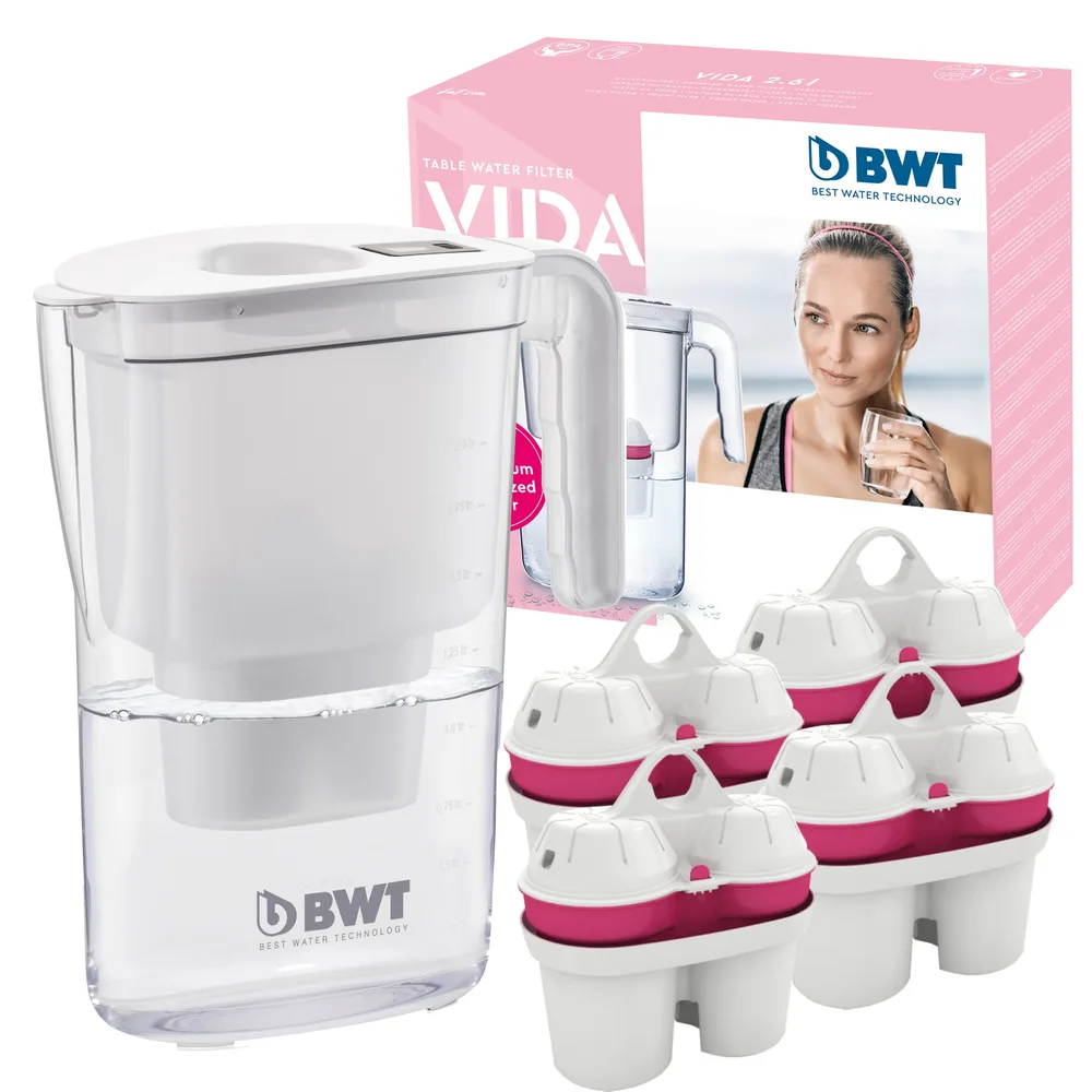 Кувшин фильтр для воды BWT Vida 2.6 л белый с 4 картриджами Mg2+