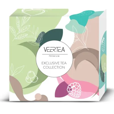 Подарочный набор чая Veertea ассорти 8 вкусов 200 пакетиков светло-зелёная упаковка