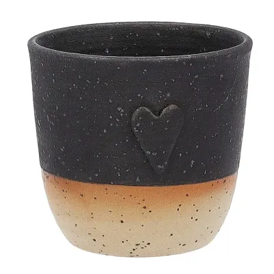 Керамическая кружка Pot Pot Heart черная 200 мл