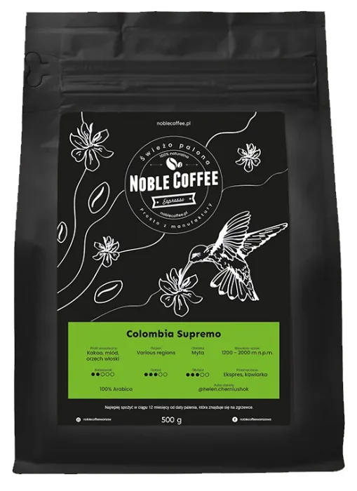 Кофе в зёрнах Noble Coffee Colombia Supremo 1 кг