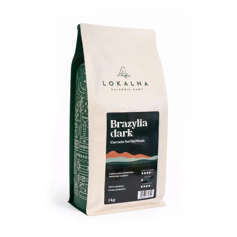 Кофе в зёрнах Lokalna Palarnia Kawy Brazylia Dark, 1 кг, для автоматических эспрессо-машин