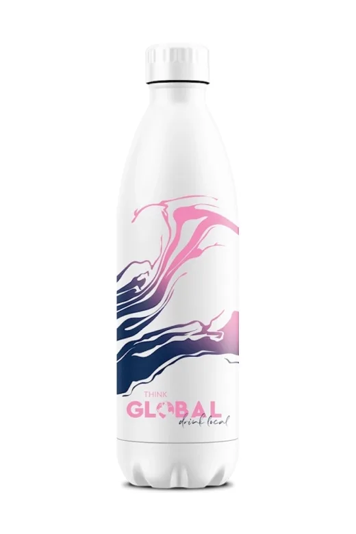 Термобутылка для воды BWT "Think Global Drink Local" 500 мл, Белая