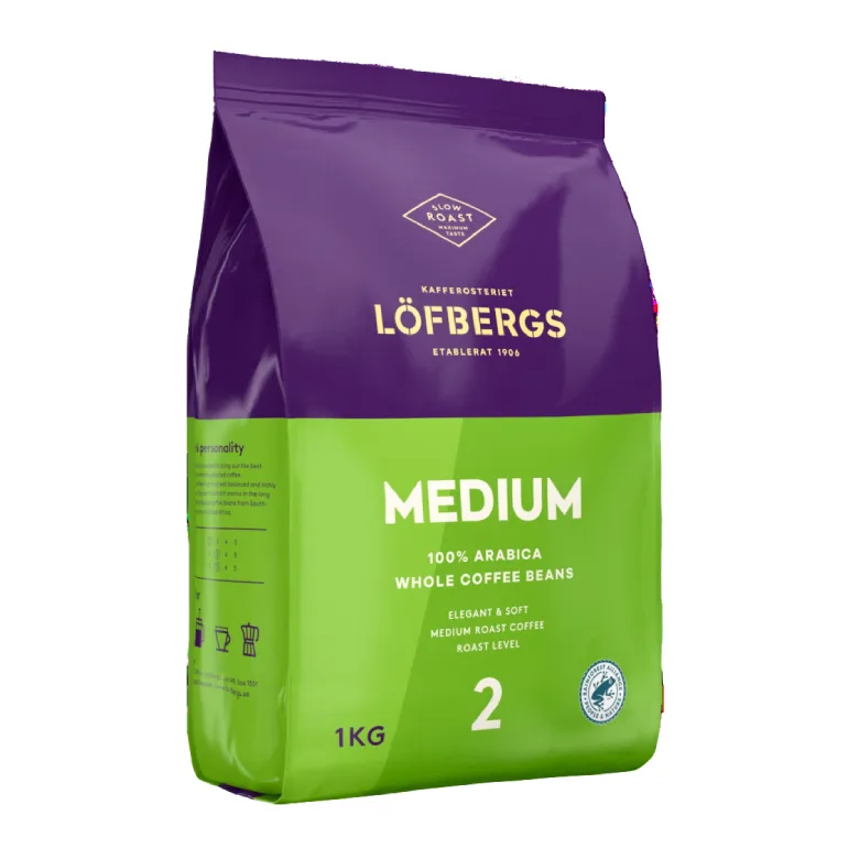Кофе в зёрнах Lofbergs Medium Roast, 1 кг, для эспрессо-машин