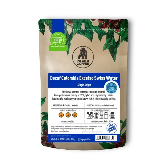Кофе в зёрнах Ingagi Coffee Decaf Colombia Excelso без кофеина 250 г