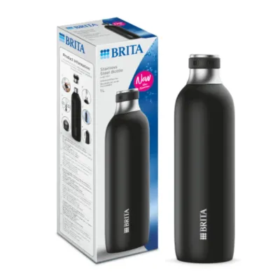 Бутылка из нержавеющей стали BRITA sodaTRIO 1 л, черная