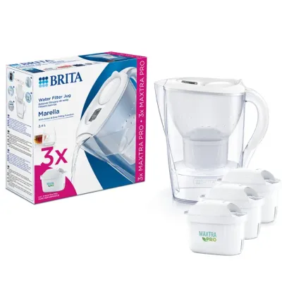 Кувшин-фильтр BRITA Marella 2,4 л с 3 картриджами MAXTRA PRO, белый
