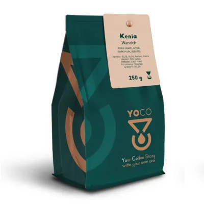 Кофе в зёрнах YoCo Coffee Kenya Wanrich Filtr, 250 г, для альтернативных методов заваривания
