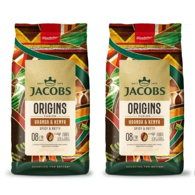 Набор кофе в зёрнах Jacobs Origins Kenya&Uganda 2х1 кг