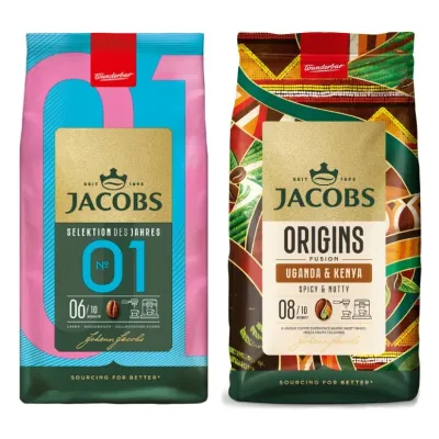 Набор кофе в зёрнах Jacobs Selection Of The Year 01 1 кг + Jacobs Origins Kenya&Uganda 1 кг