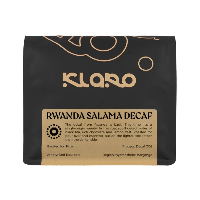 Кофе в зёрнах Klaro Rwanda Salama Decaf Omni без кофеина, 250 г