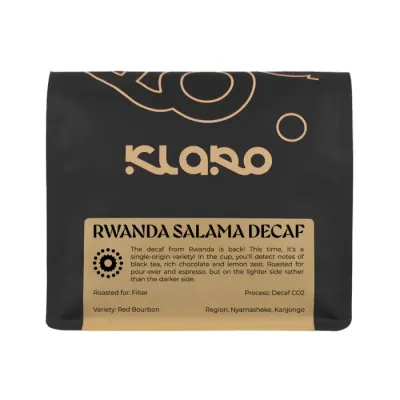 Кофе в зёрнах Klaro Rwanda Salama Decaf Omni без кофеина, 250 г