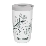 Термокружка Coffee Format 350 мл, белая с рисунком растений — фото 1