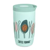 Термокружка Coffee Format 350 мл, мятная с рисунком деревьев — фото 1