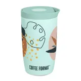 Термокружка Coffee Format 350 мл мятная с принтом растений — фото 1