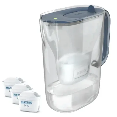 Кувшин фильтрующий BRITA Style Essential 2,4 л графитовый с 3 фильтрами MAXTRA PRO